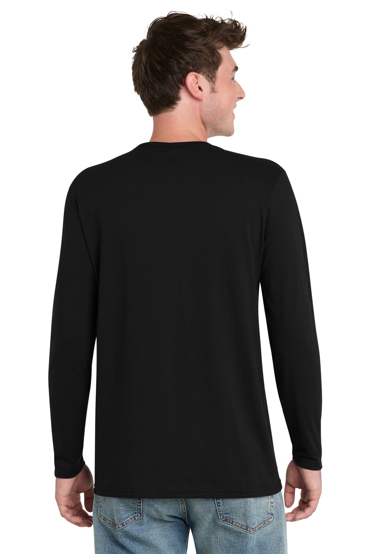 Port & Co Tri-Blend Long Sleeve Tee. PC330LS - Black - back