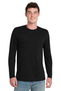 Port & Co Tri-Blend Long Sleeve Tee. PC330LS - Black - front
