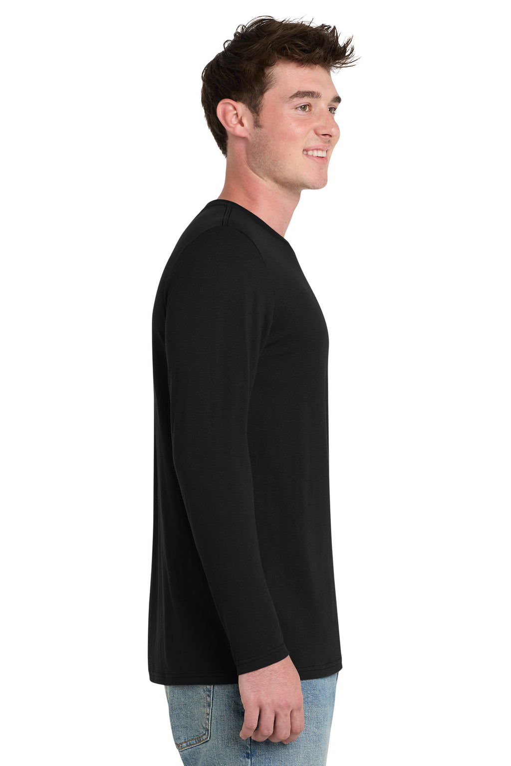 Port & Co Tri-Blend Long Sleeve Tee. PC330LS - Black - side