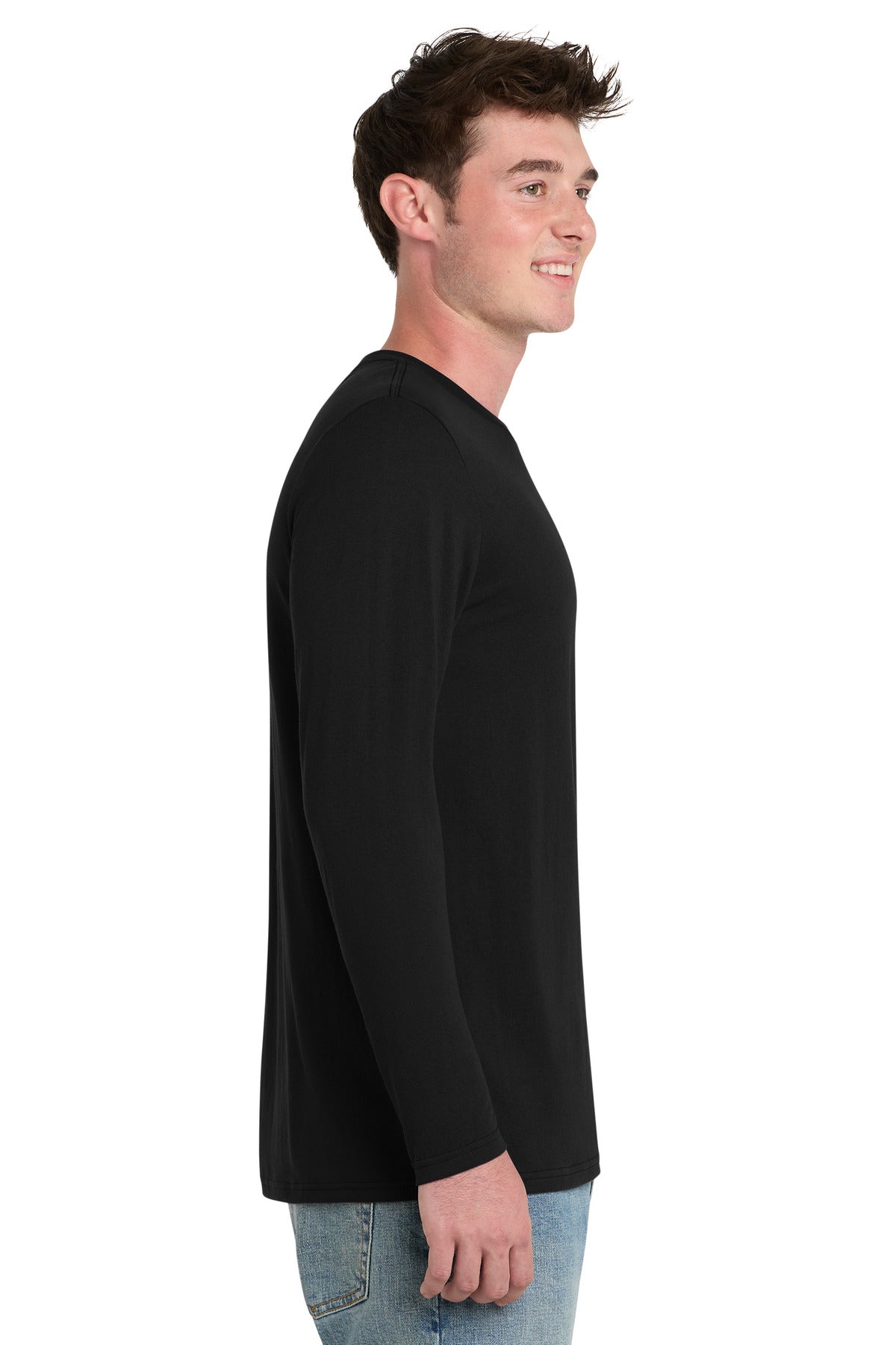 Port & Co Tri-Blend Long Sleeve Tee. PC330LS - Black - side