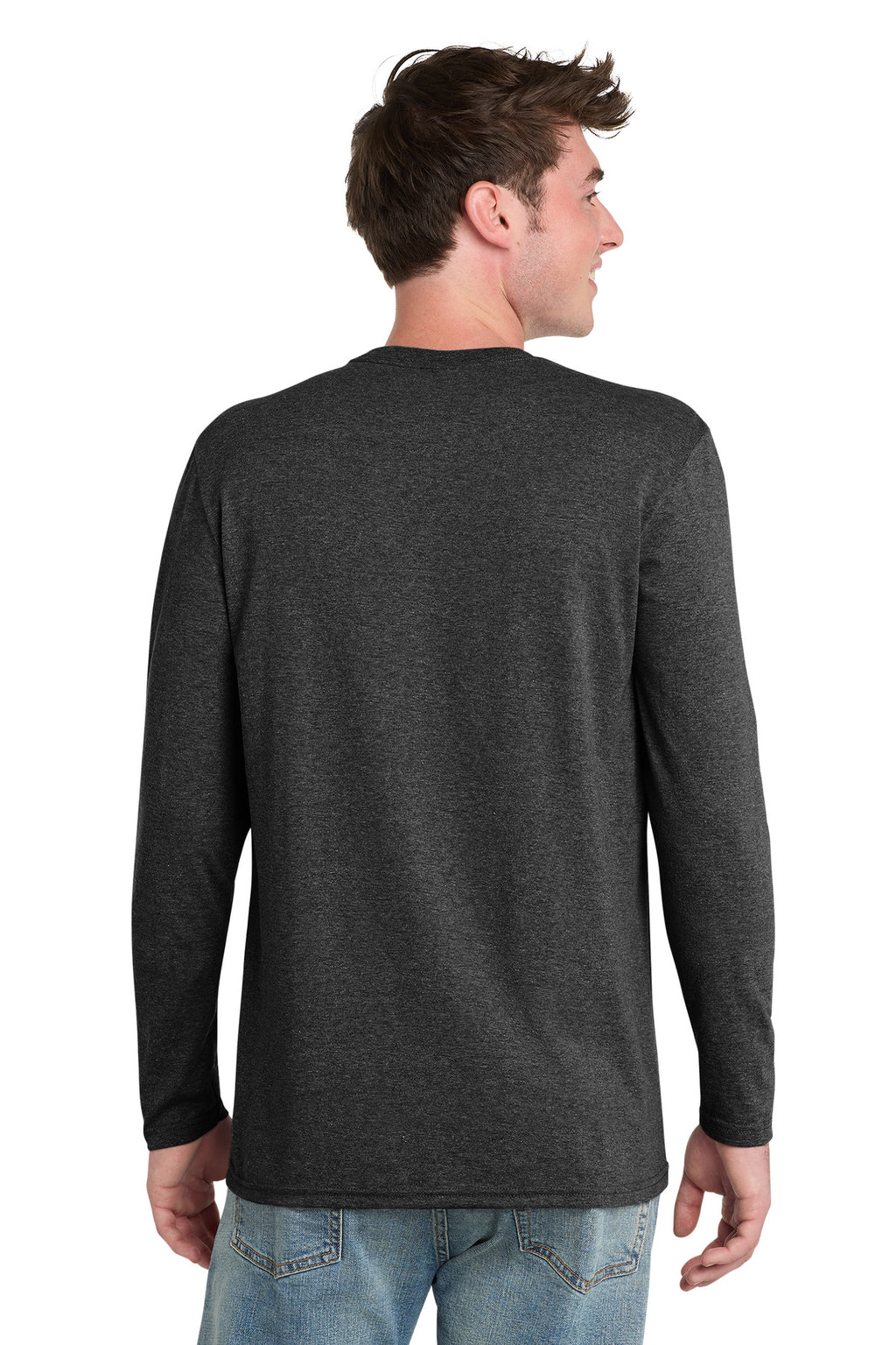 Port & Co Tri-Blend Long Sleeve Tee. PC330LS - Black Heather - back