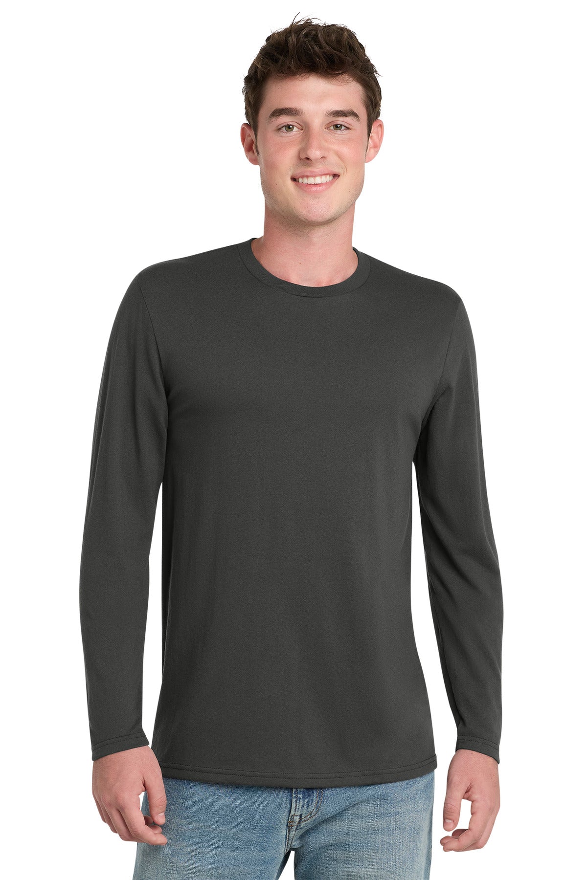 Port & Co Tri-Blend Long Sleeve Tee. PC330LS - Coal Grey - front