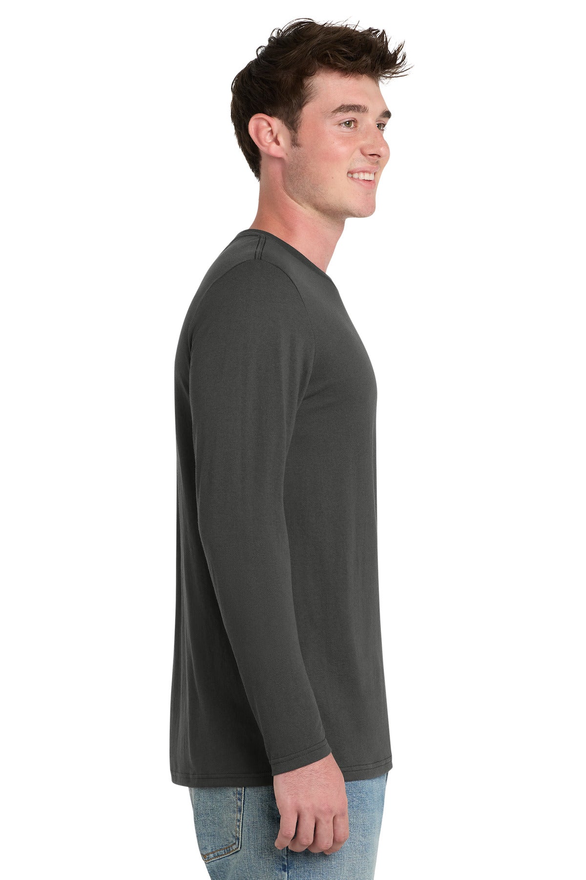 Port & Co Tri-Blend Long Sleeve Tee. PC330LS - Coal Grey - side