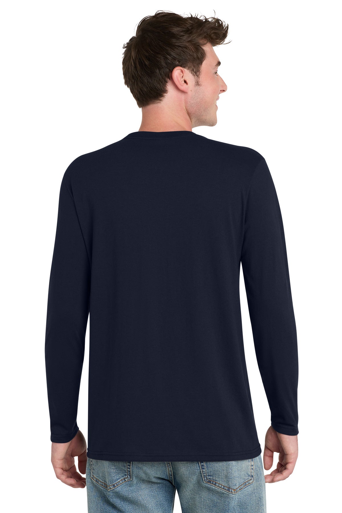 Port & Co Tri-Blend Long Sleeve Tee. PC330LS - Deep Navy - back