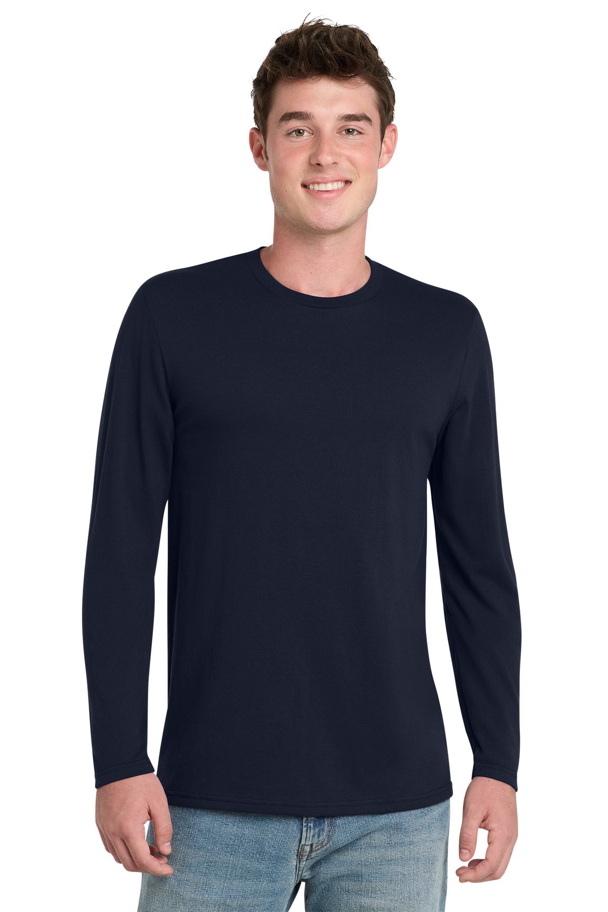 Port & Co Tri-Blend Long Sleeve Tee. PC330LS - Deep Navy - front