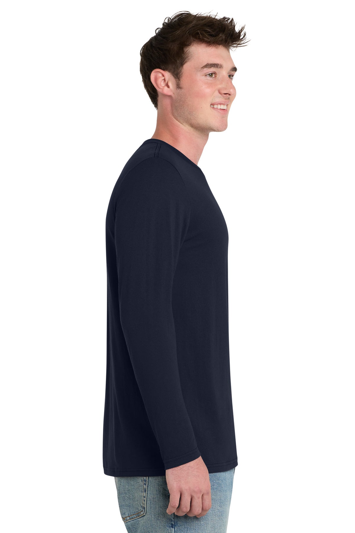 Port & Co Tri-Blend Long Sleeve Tee. PC330LS - Deep Navy - side