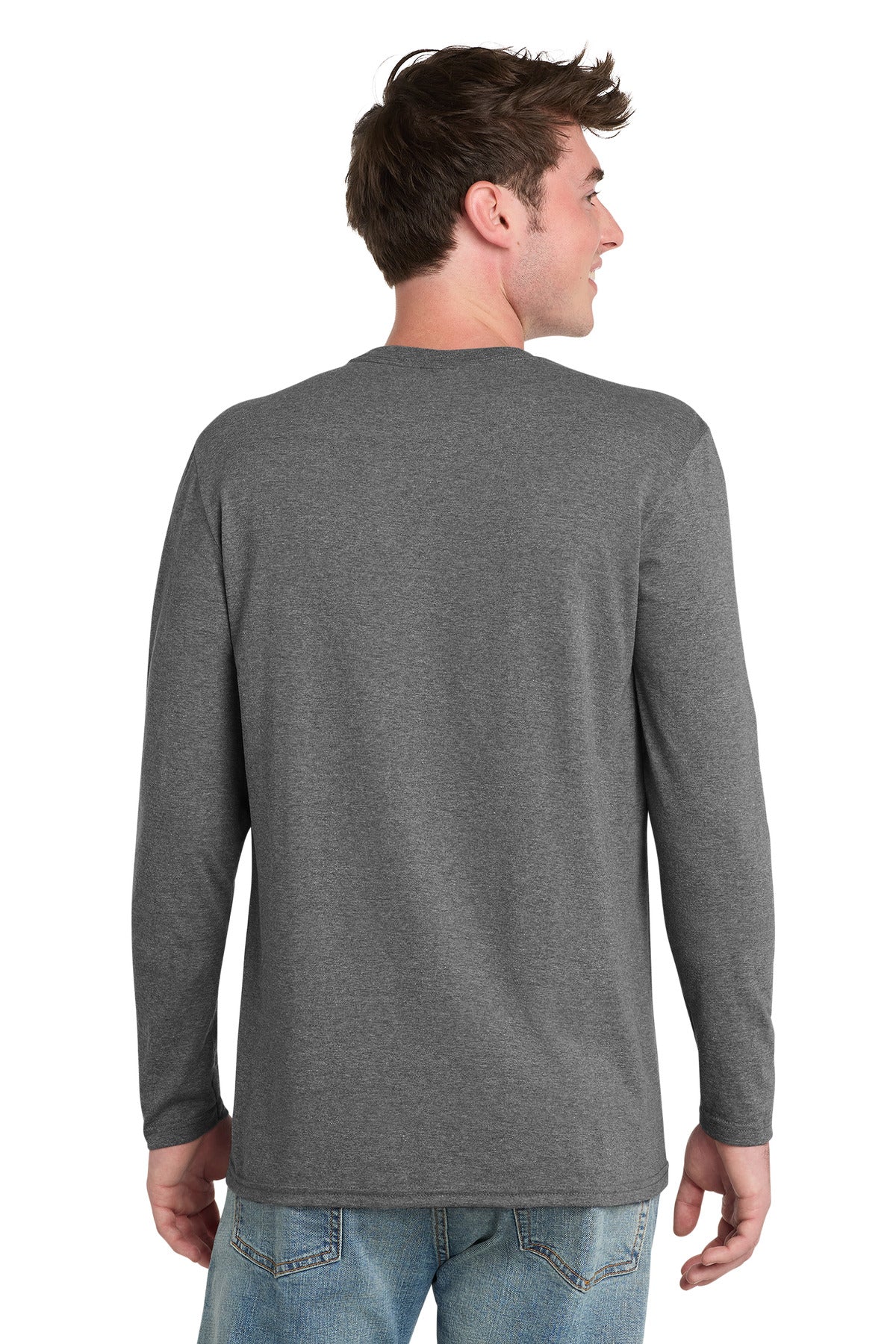 Port & Co Tri-Blend Long Sleeve Tee. PC330LS - Graphite Heather - back