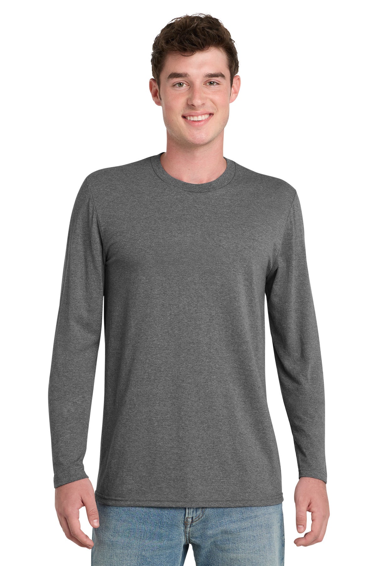 Port & Co Tri-Blend Long Sleeve Tee. PC330LS - Graphite Heather - front
