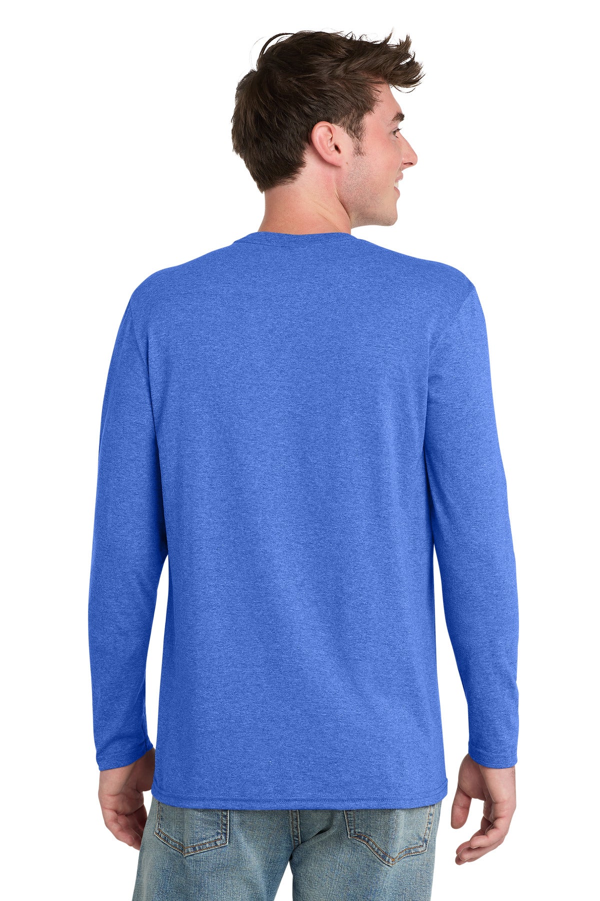Port & Co Tri-Blend Long Sleeve Tee. PC330LS - Heather Royal - back