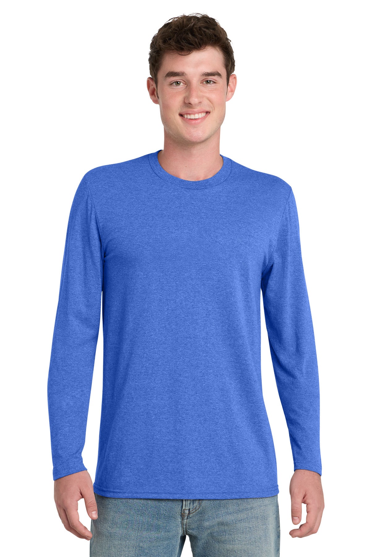 Port & Co Tri-Blend Long Sleeve Tee. PC330LS - Heather Royal - front
