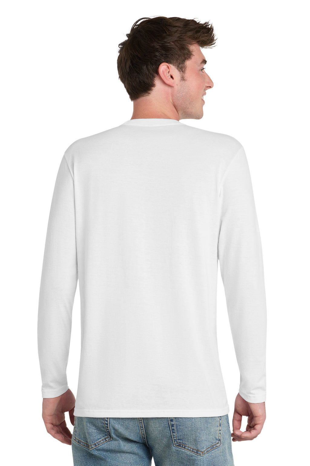 Port & Co Tri-Blend Long Sleeve Tee. PC330LS - White - back