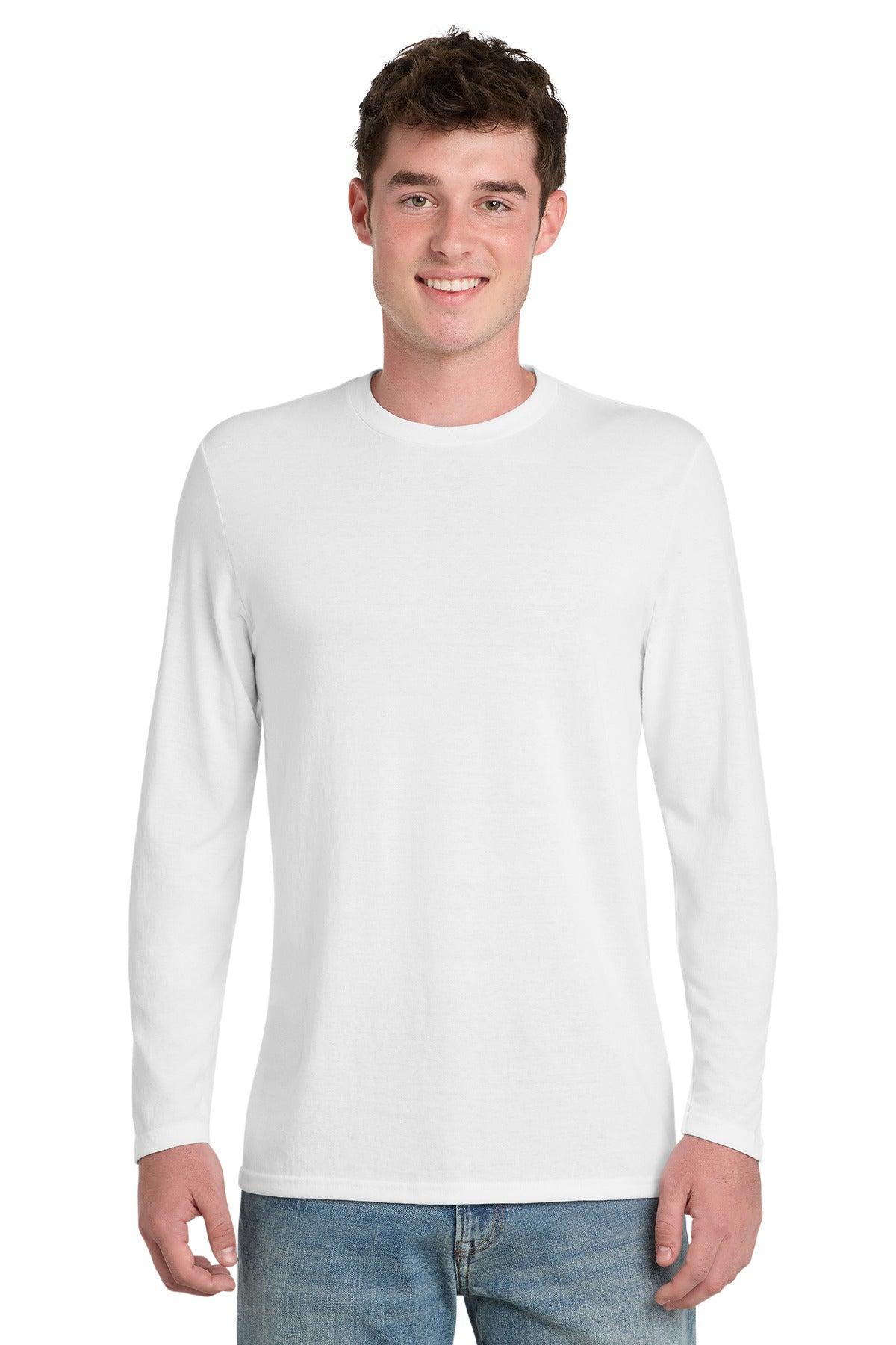 Port & Co Tri-Blend Long Sleeve Tee. PC330LS - White - front
