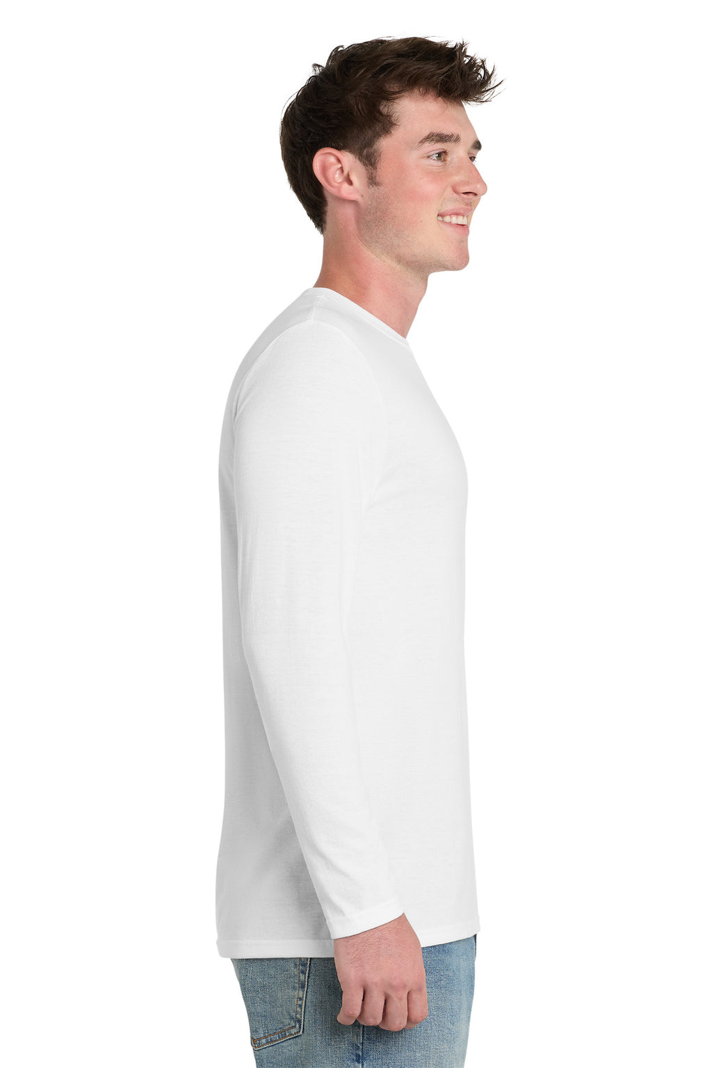 Port & Co Tri-Blend Long Sleeve Tee. PC330LS - White - side
