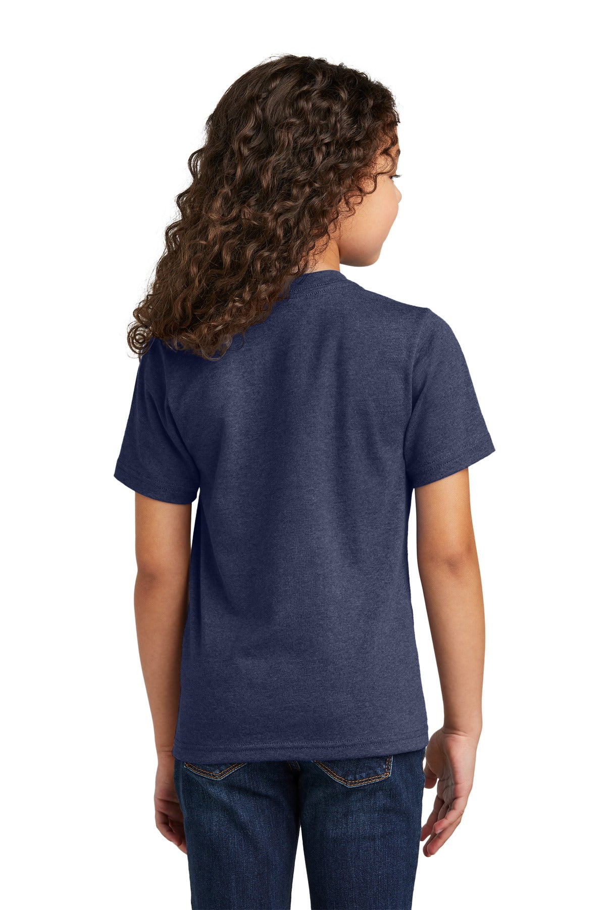 Port & Co Youth Tri-Blend Tee PC330Y - Team Navy Heather - back