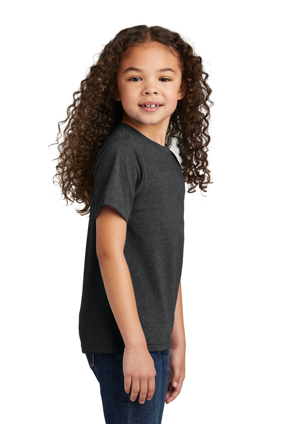 Port & Co Youth Tri-Blend Tee PC330Y - Black Heather - side