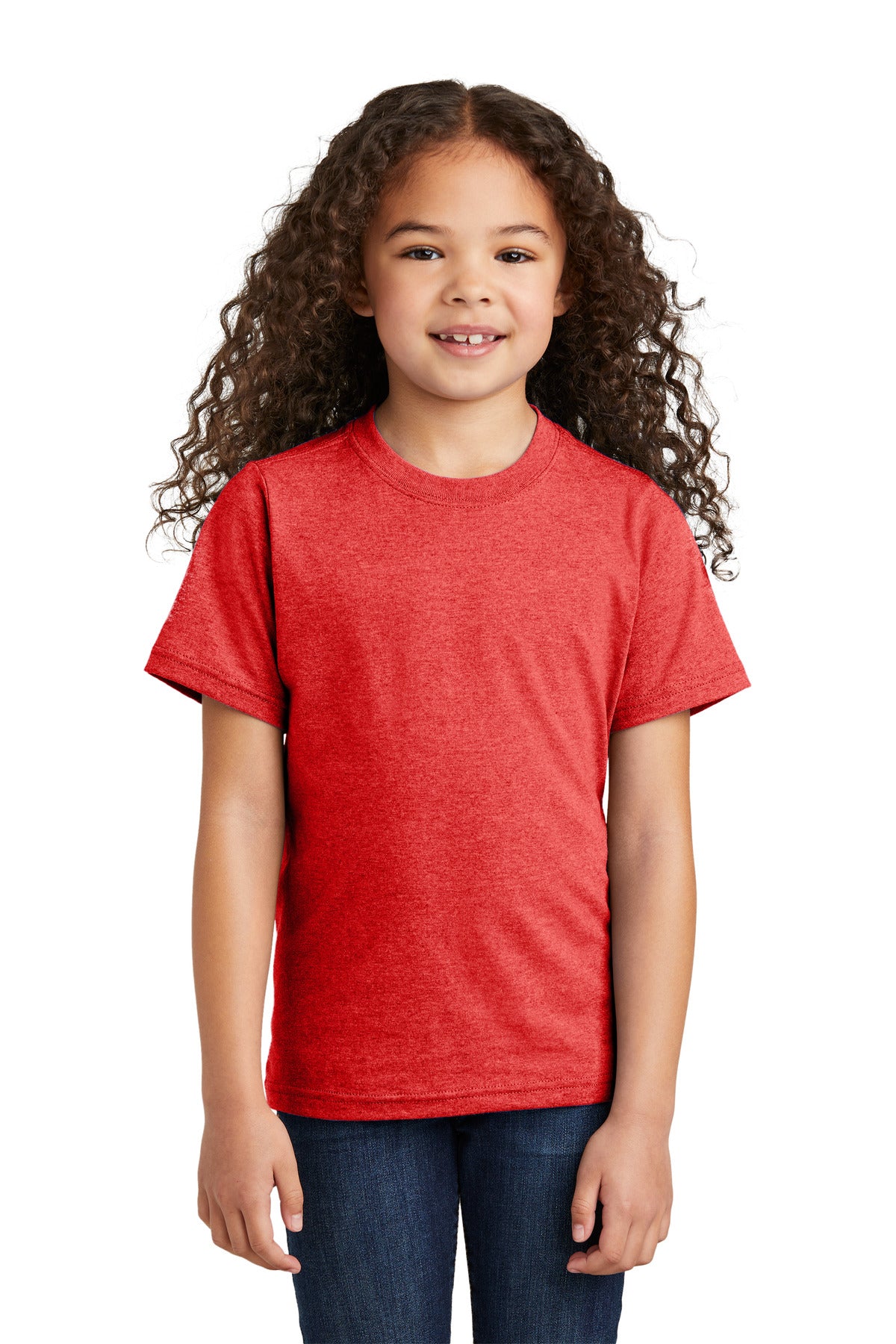 Port & Co Youth Tri-Blend Tee PC330Y - Bright Red Heather - front