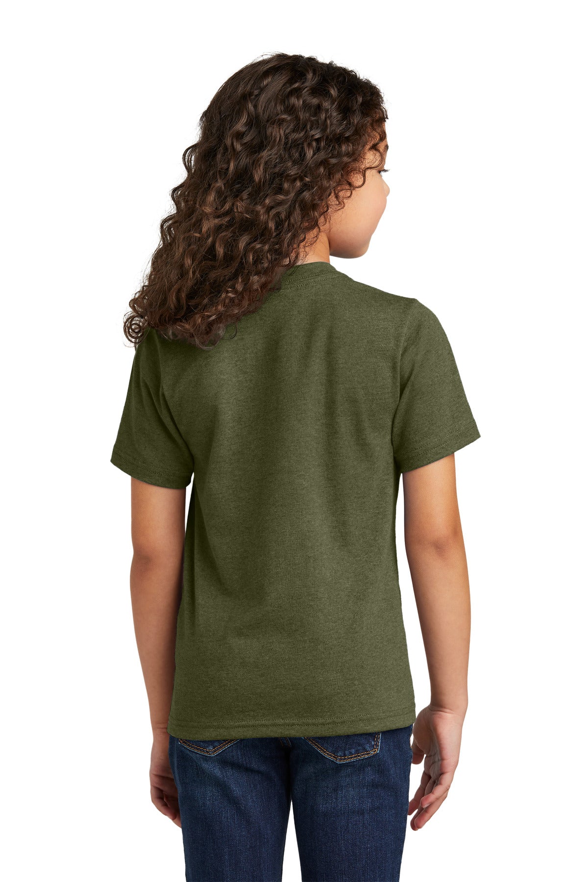 Port & Co Youth Tri-Blend Tee PC330Y - Military Green Heather - back