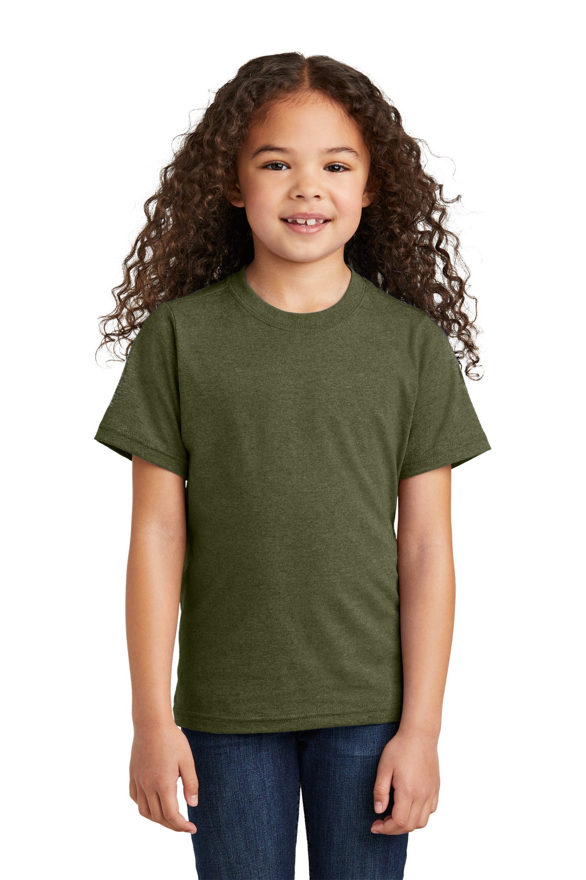 Port & Co Youth Tri-Blend Tee PC330Y - Military Green Heather - front