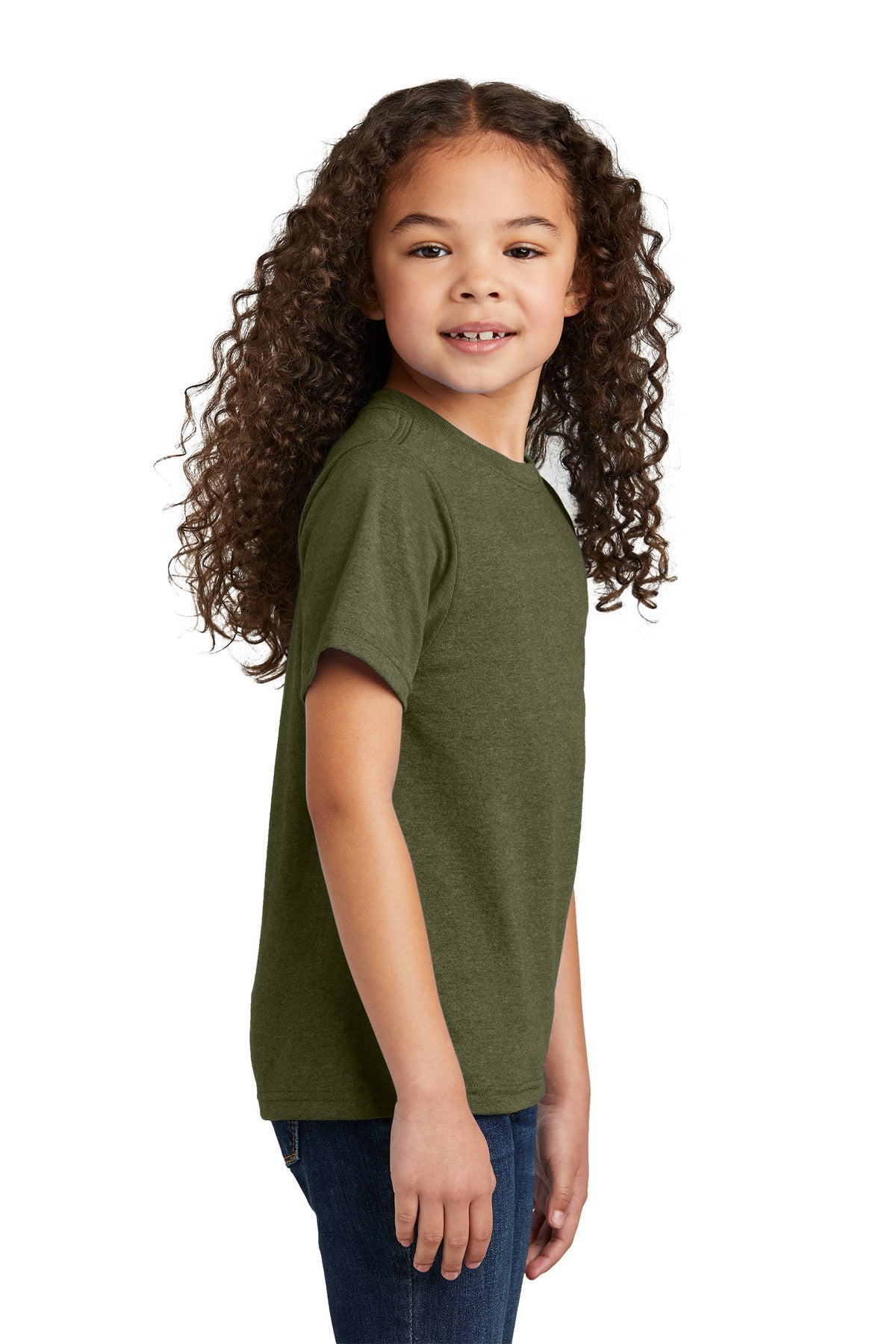 Port & Co Youth Tri-Blend Tee PC330Y - Military Green Heather - side