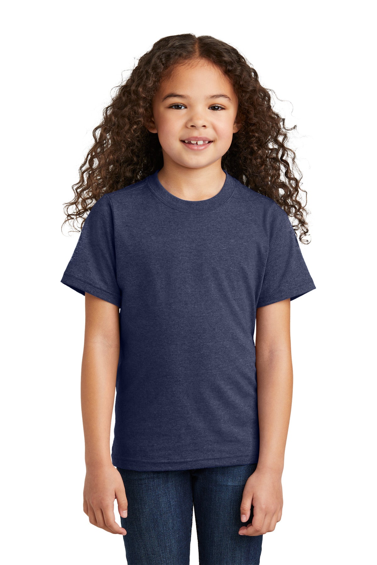 Port & Co Youth Tri-Blend Tee PC330Y - Team Navy Heather - front
