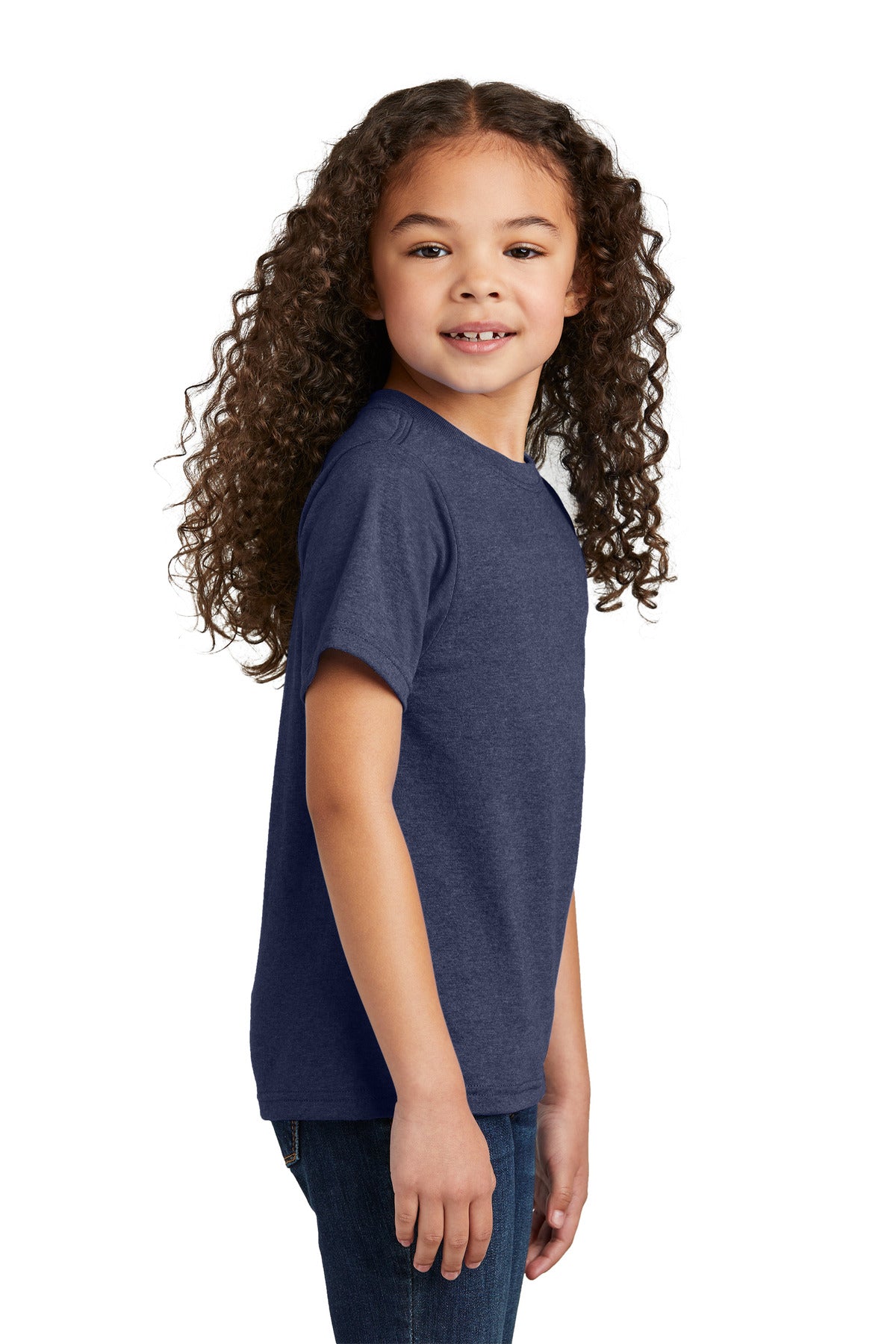 Port & Co Youth Tri-Blend Tee PC330Y - Team Navy Heather - side