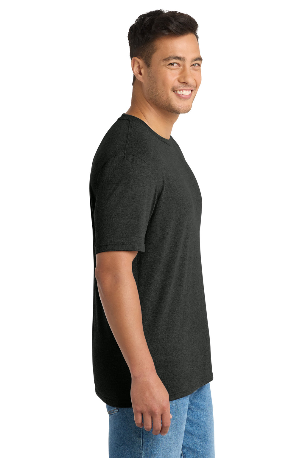 Port & Co Tri-Blend Tee. PC330 - Black Heather - side