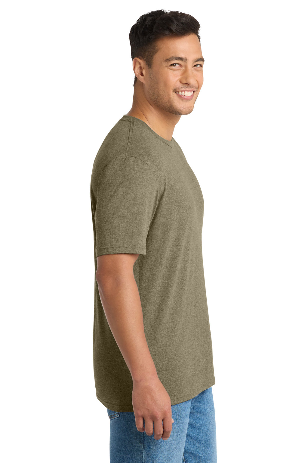 Port & Co Tri-Blend Tee. PC330 - Coyote Brown Heather - side