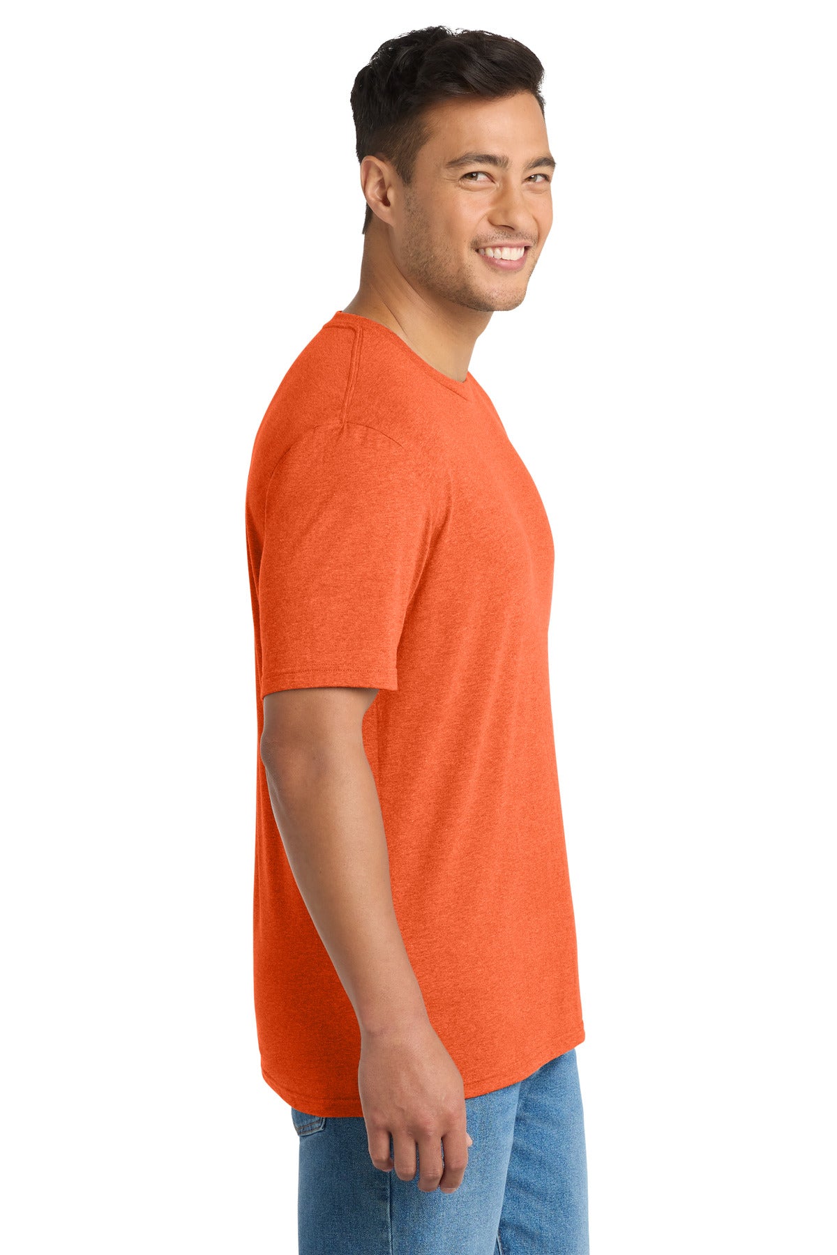 Port & Co Tri-Blend Tee. PC330 - Deep Orange Heather - side