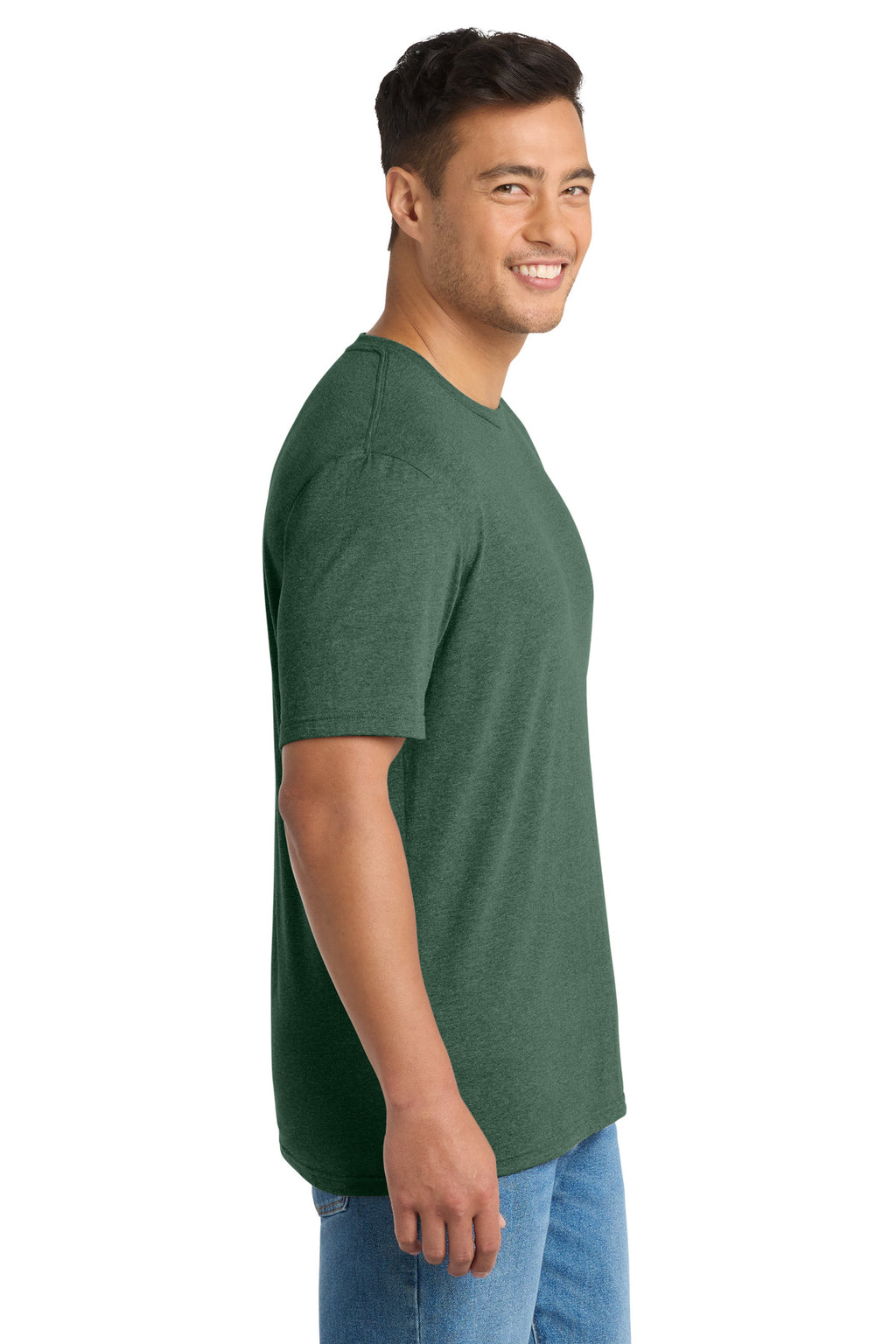 Port & Co Tri-Blend Tee. PC330 - Forest Green Heather - side