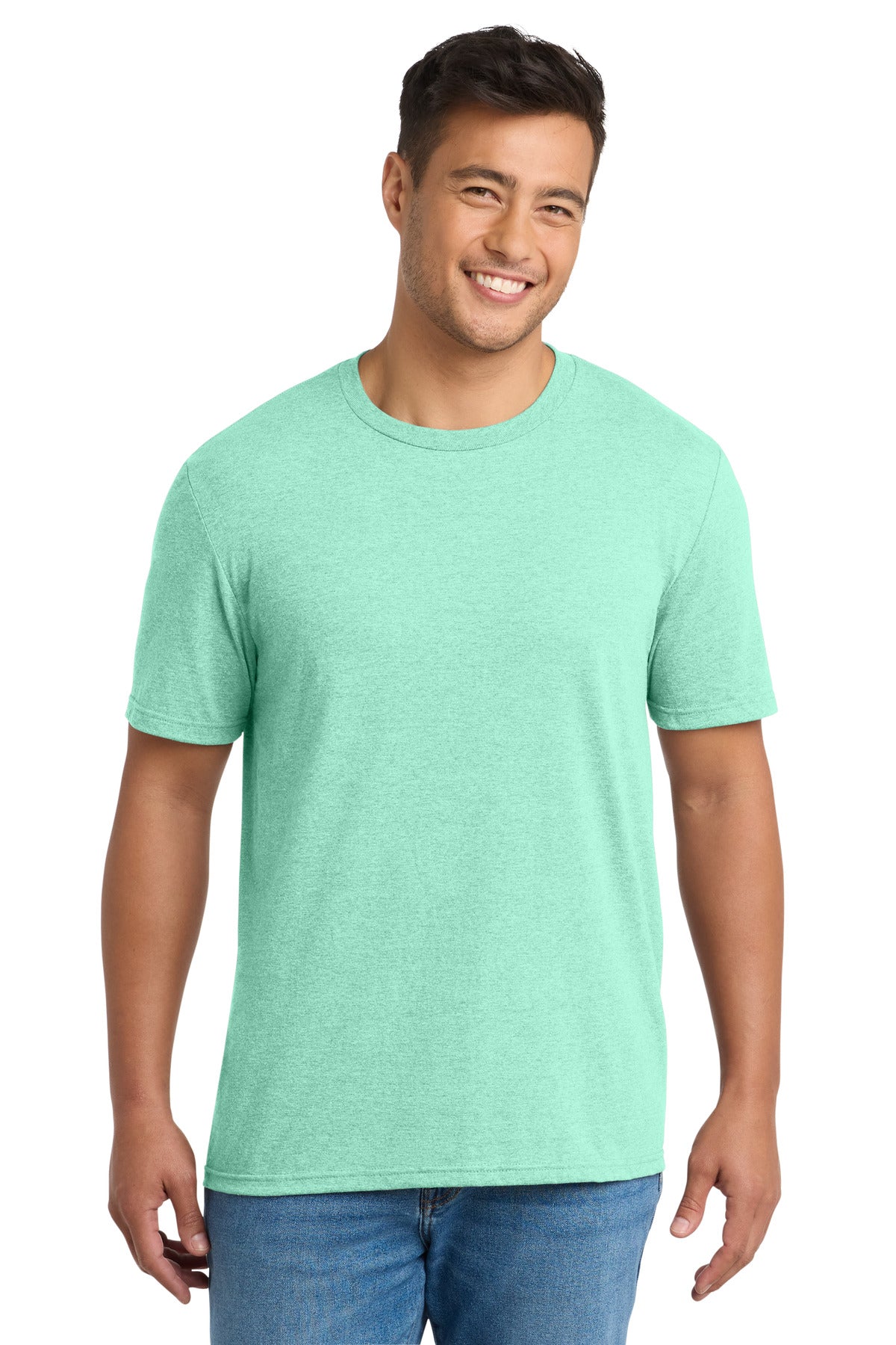 Port & Co Tri-Blend Tee. PC330 - Heather Jadeite - front