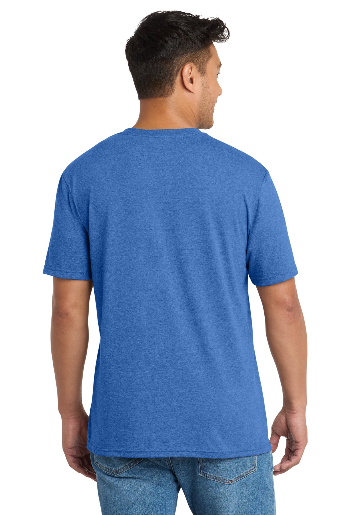 Port & Co Tri-Blend Tee. PC330 - Heather Royal - back