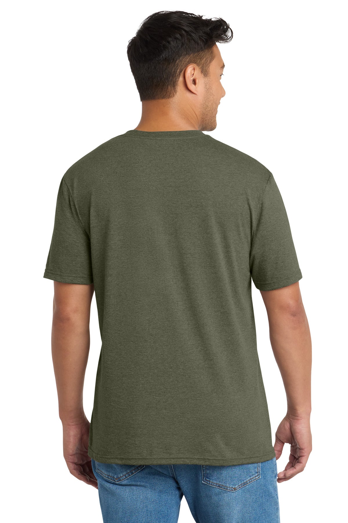 Port & Co Tri-Blend Tee. PC330 - Military Green Heather - back