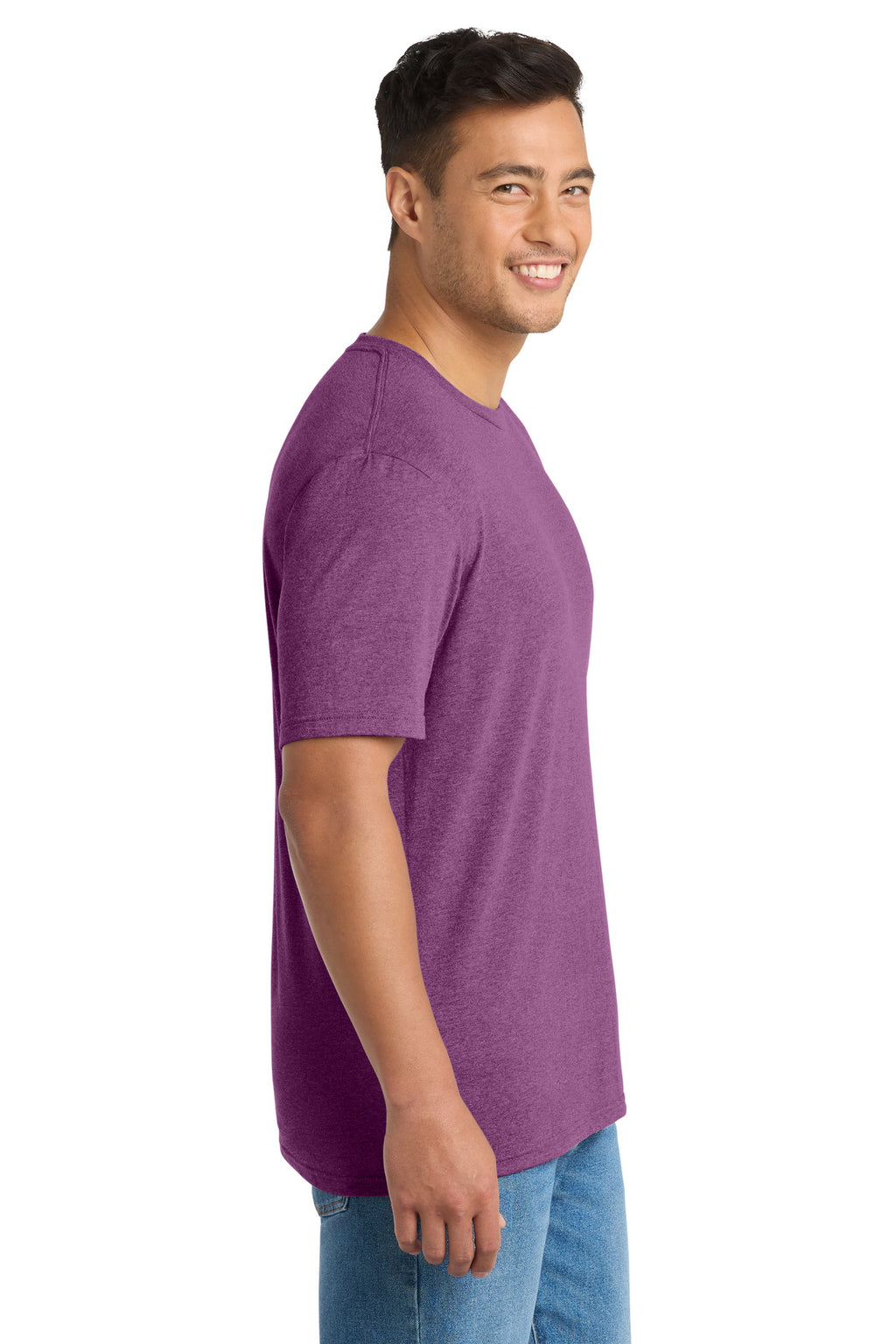 Port & Co Tri-Blend Tee. PC330 - Raspberry Heather - side