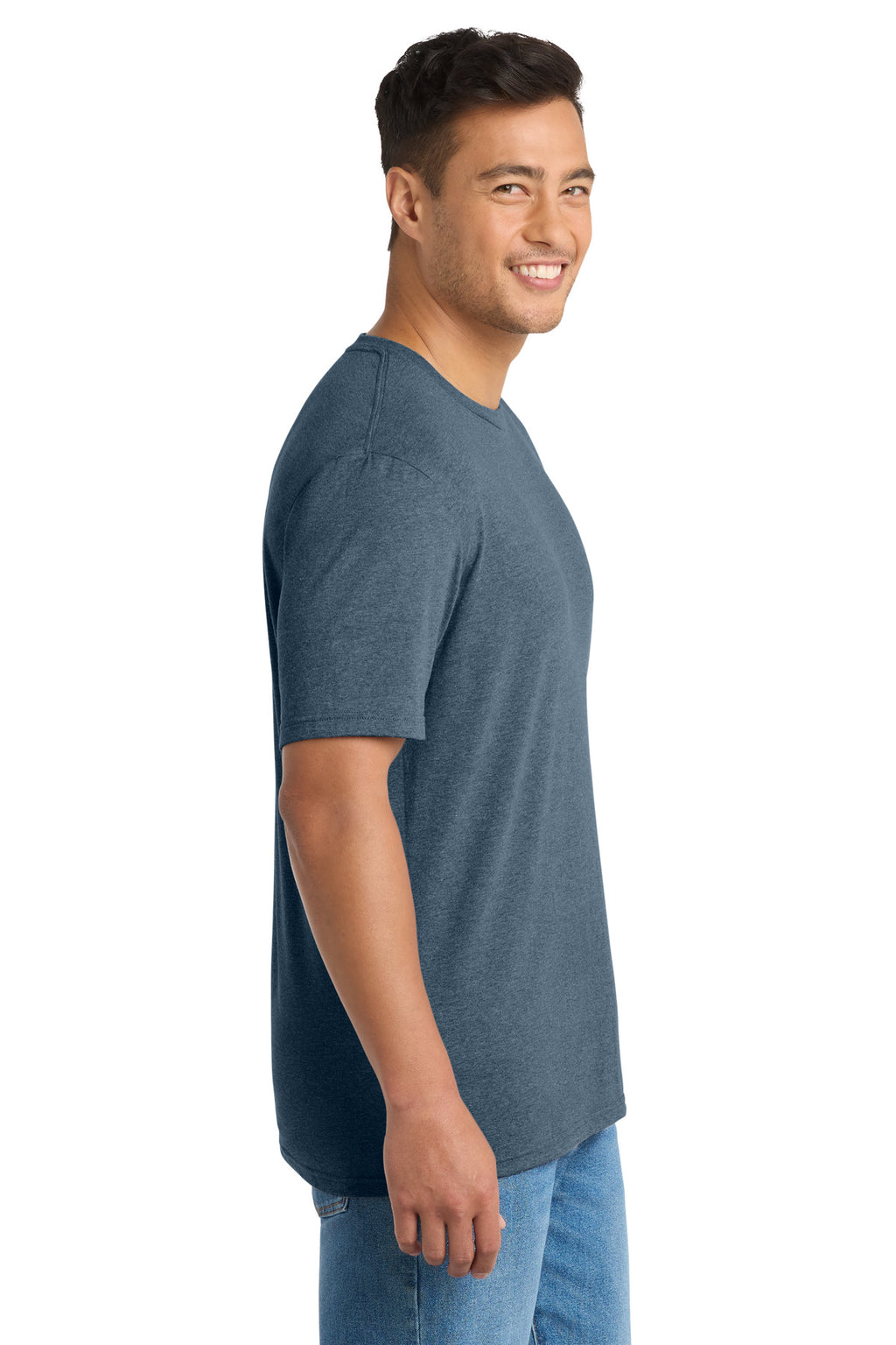 Port & Co Tri-Blend Tee. PC330 - Steel Blue Heather - side