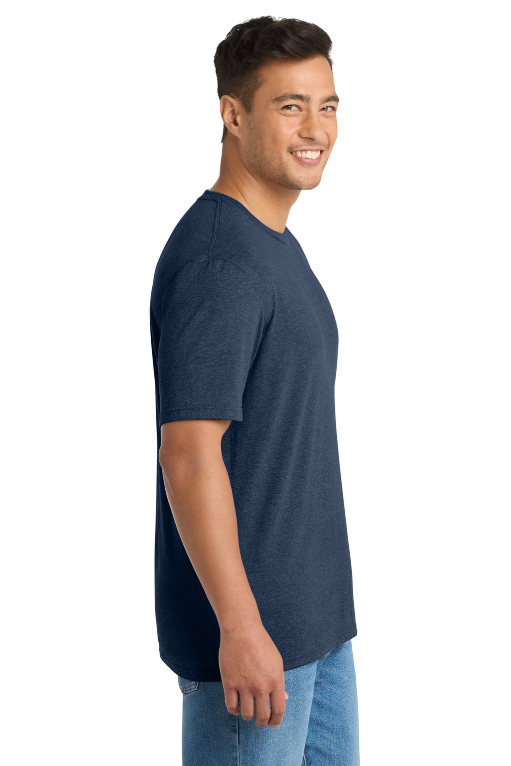 Port & Co Tri-Blend Tee. PC330 - Team Navy Heather - side