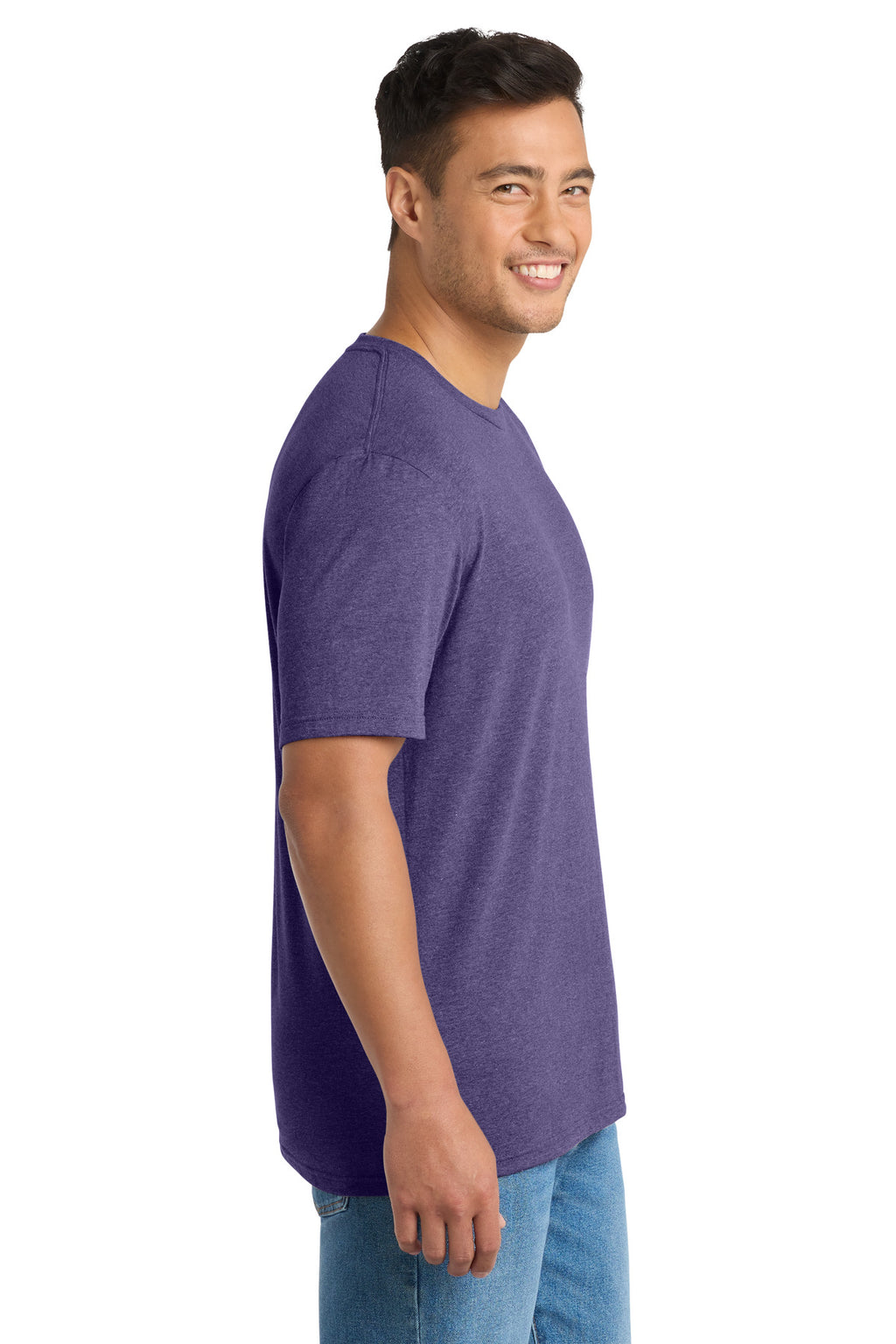 Port & Co Tri-Blend Tee. PC330 - Team Purple Heather - side