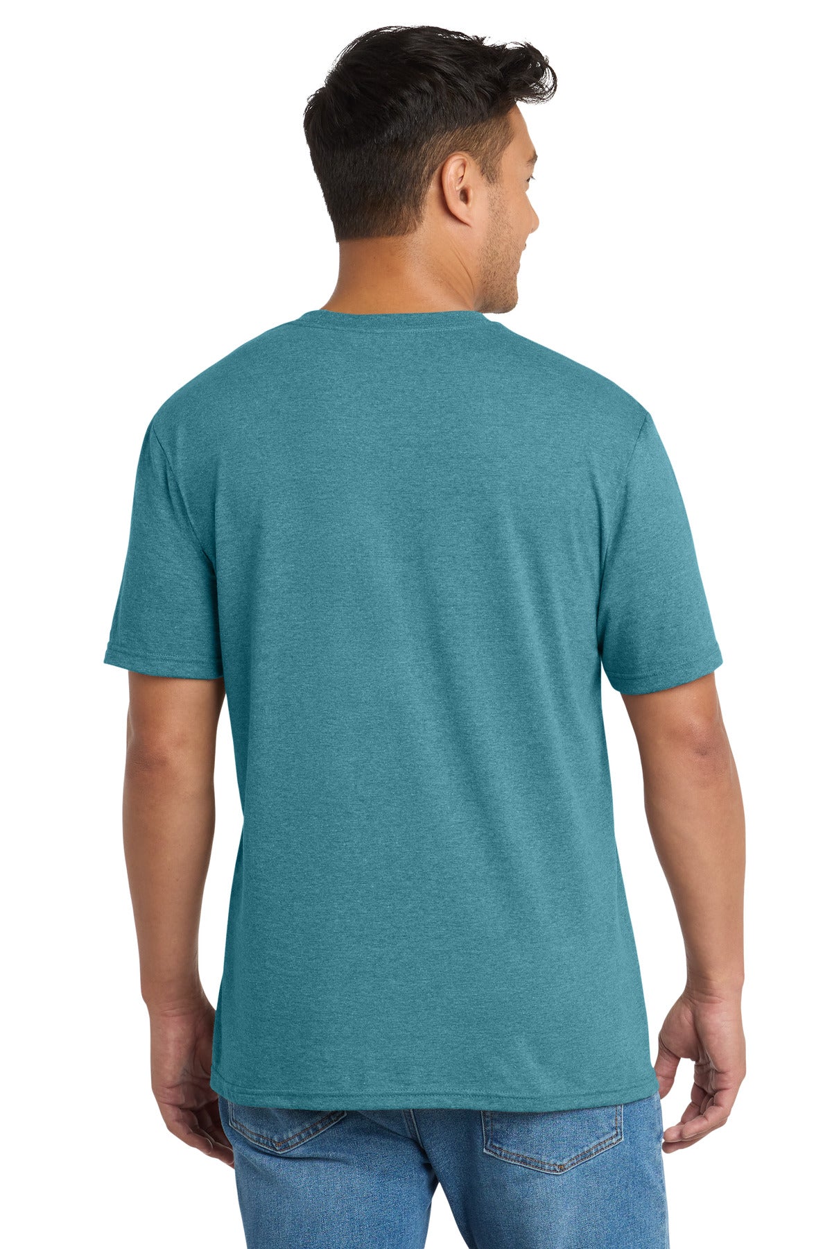Port & Co Tri-Blend Tee. PC330 - Vivid Teal Heather - back
