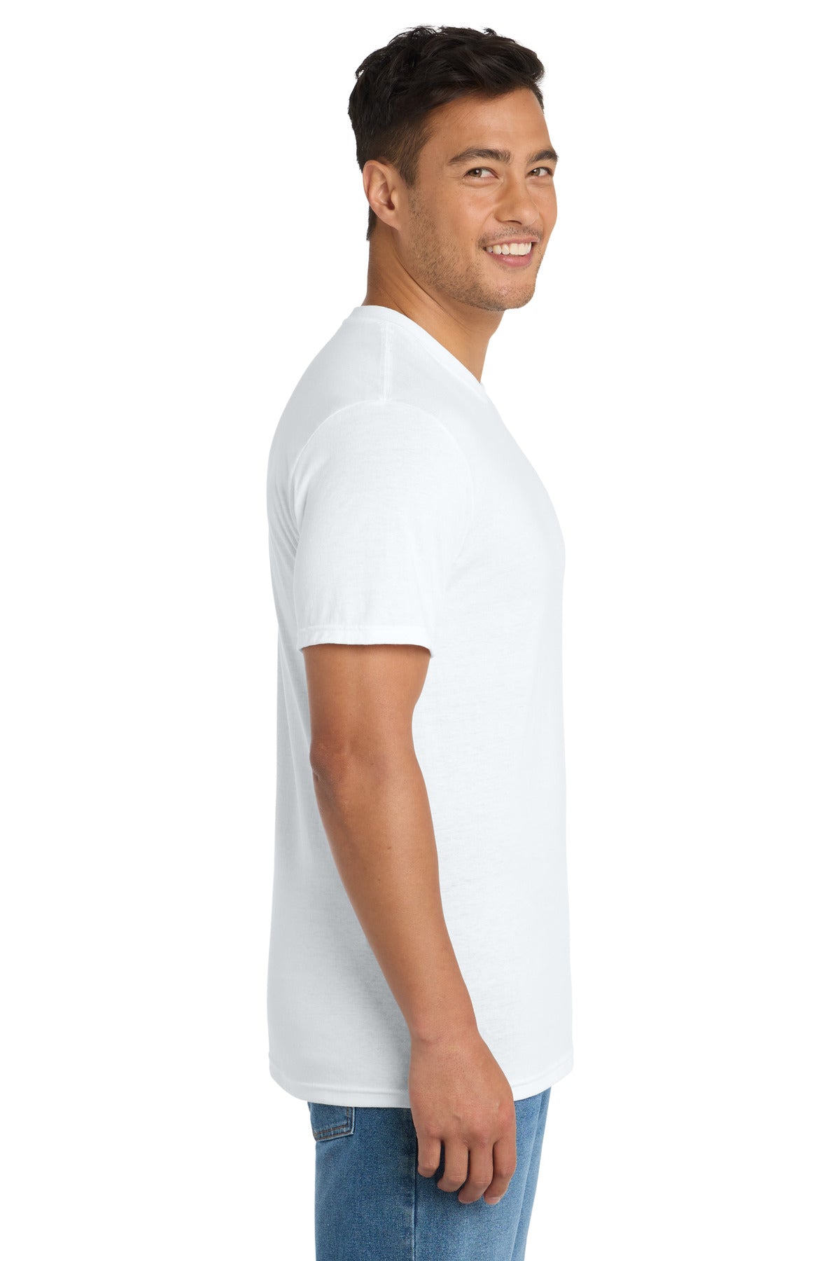 Port & Co Tri-Blend Tee. PC330 - White - side