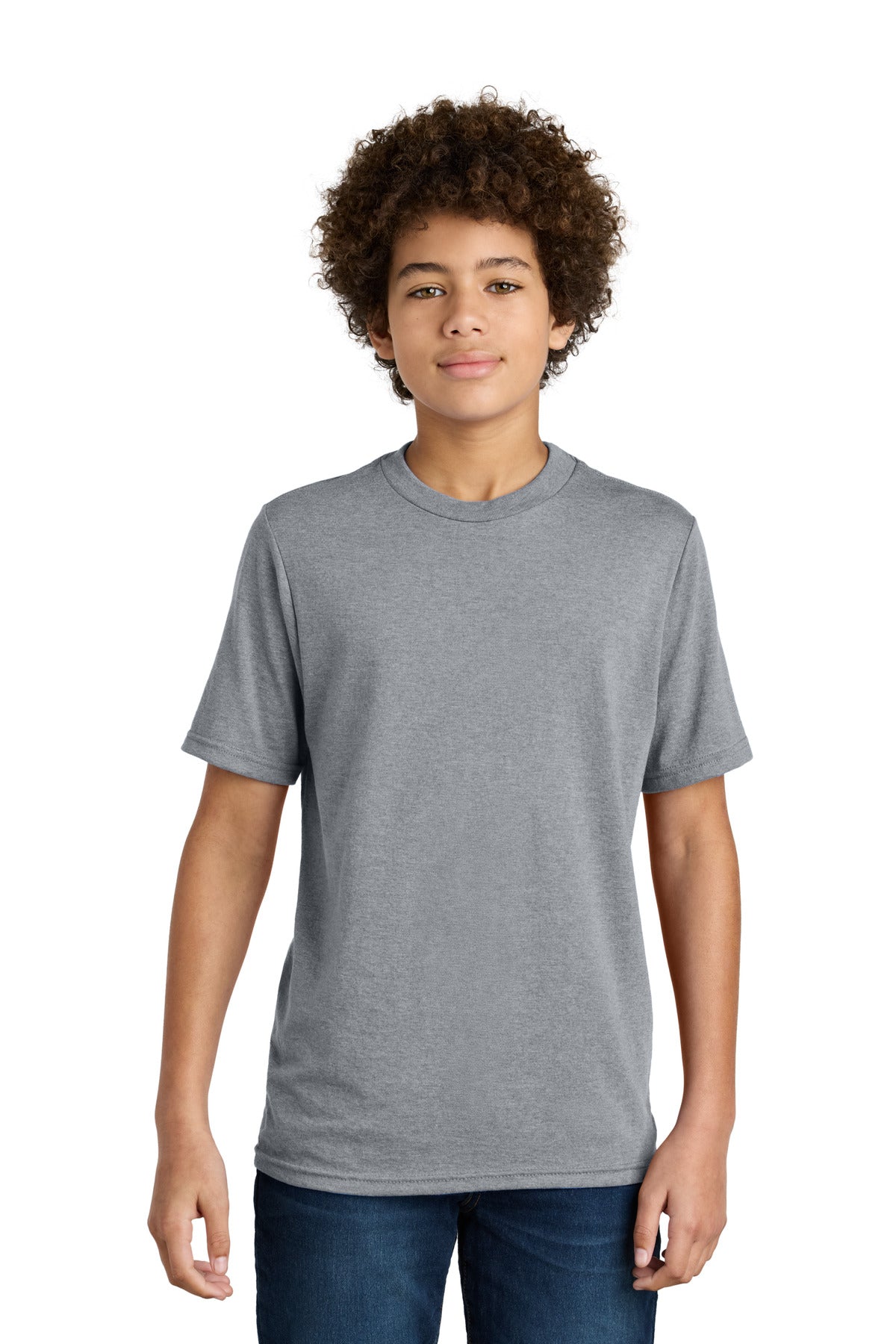 Port & Co Youth CVC Tee PC340Y - Athletic Heather - front
