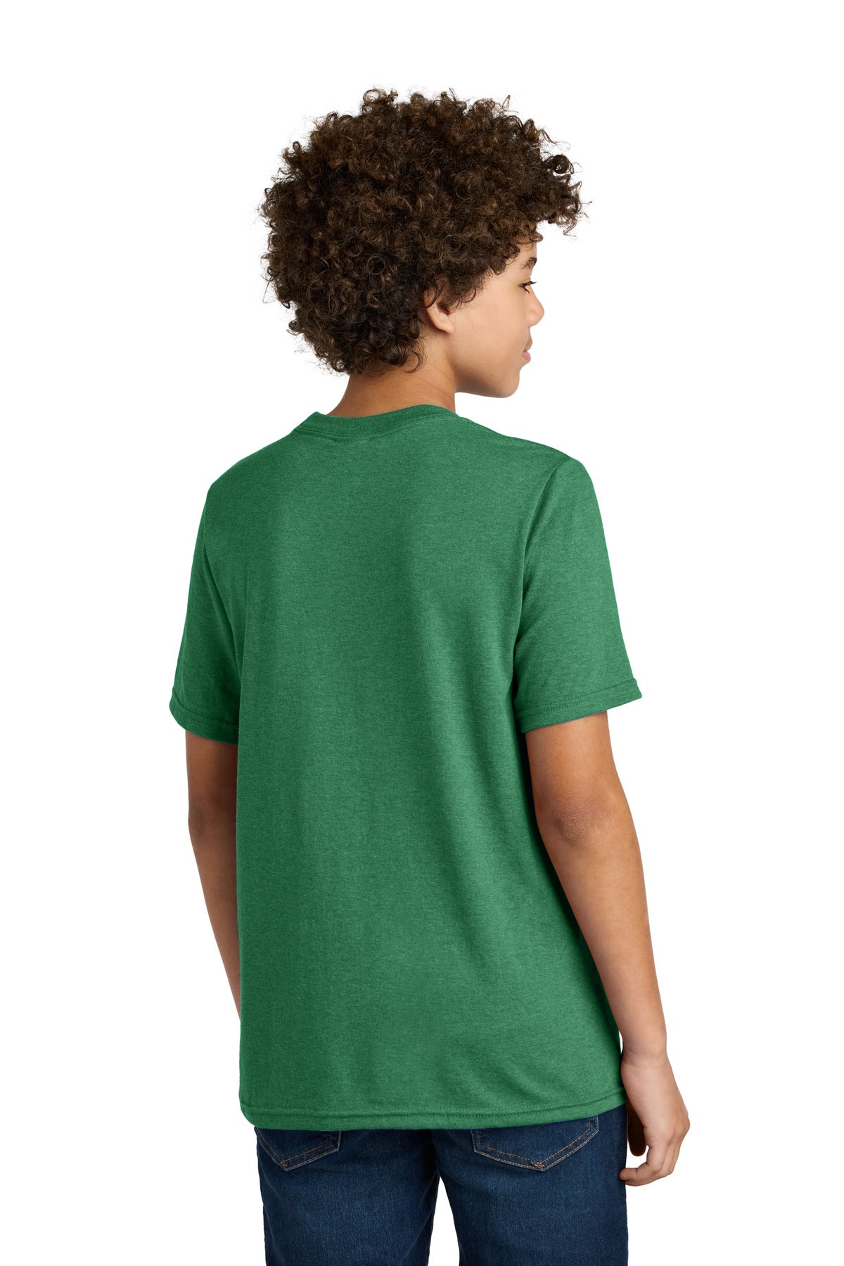 Port & Co Youth CVC Tee PC340Y - Athletic Kelly Green Heather - back