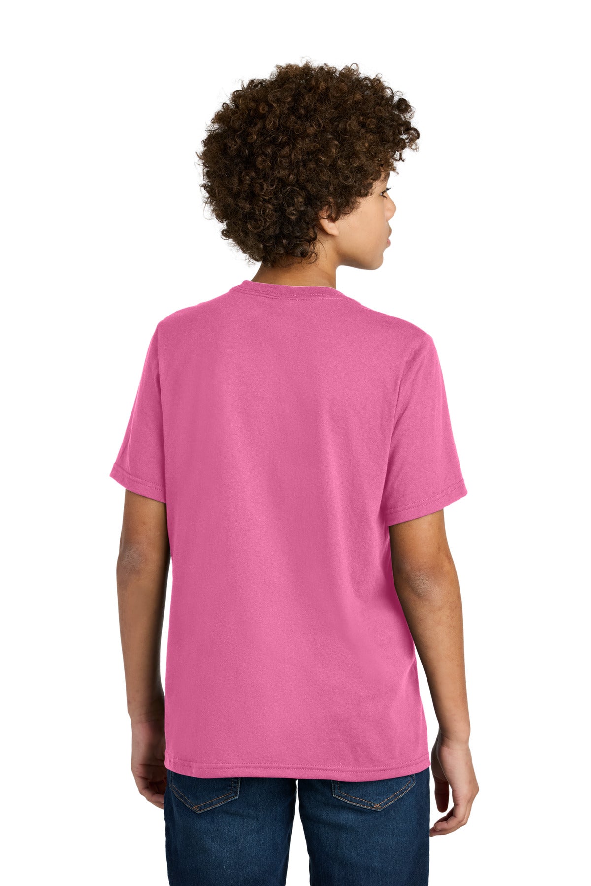 Port & Co Youth CVC Tee PC340Y - Awareness Pink - back