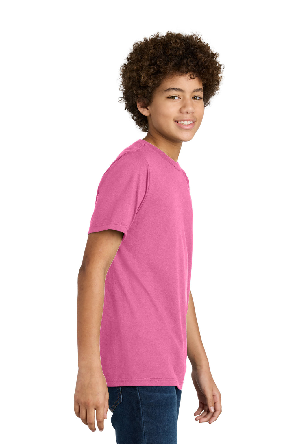 Port & Co Youth CVC Tee PC340Y - Awareness Pink - side