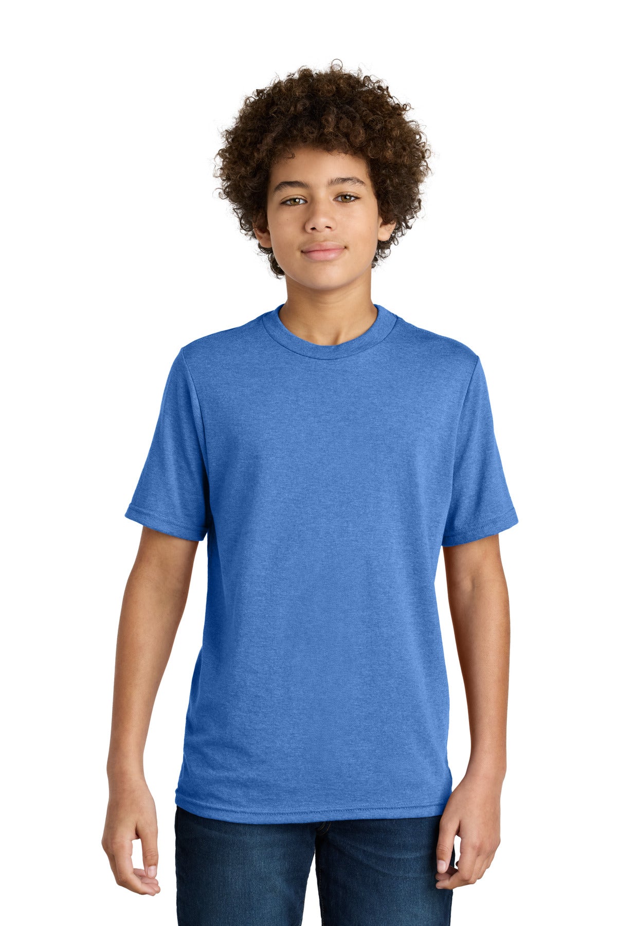 Port & Co Youth CVC Tee PC340Y - Heather Royal - front