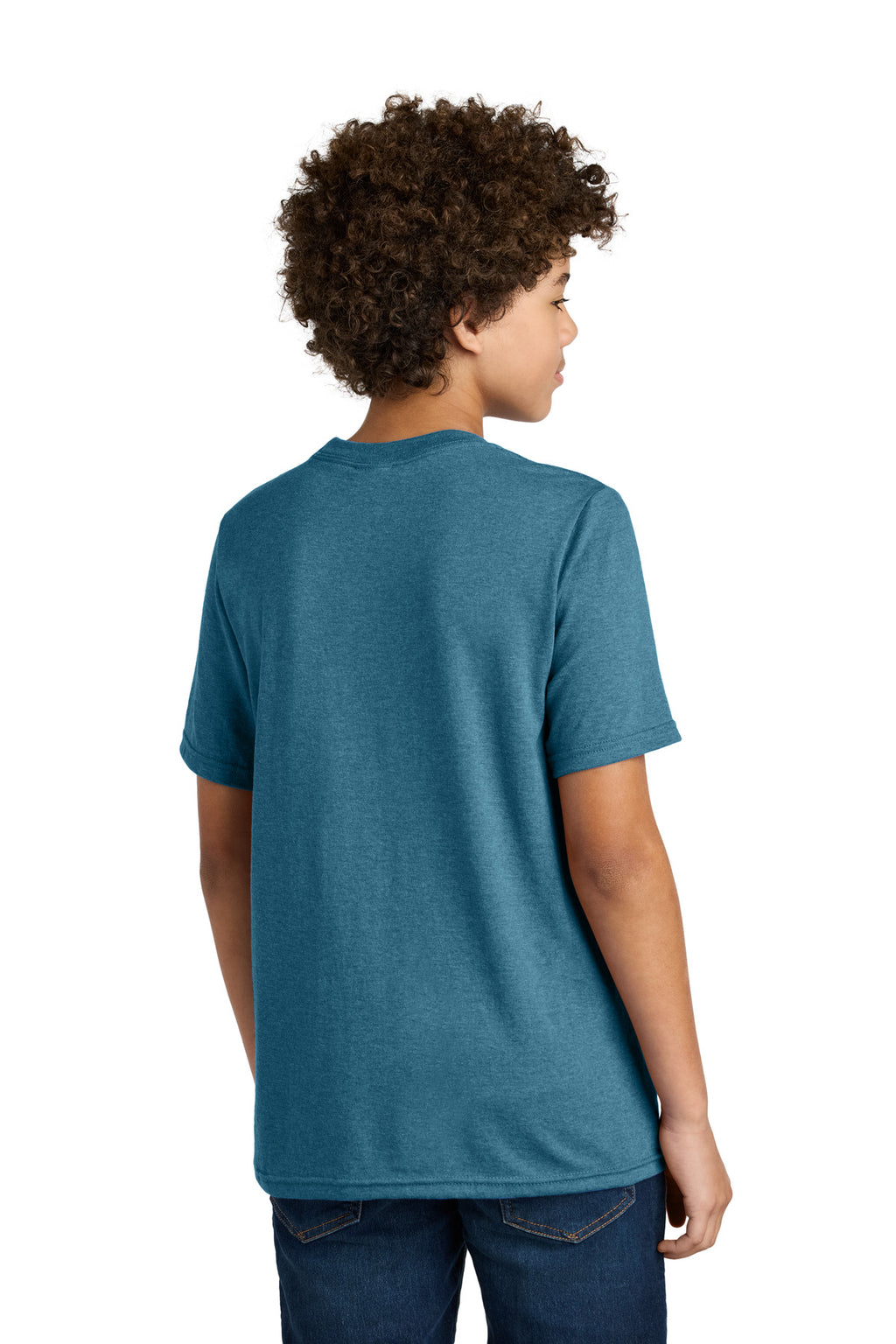 Port & Co Youth CVC Tee PC340Y - Mountain Blue Heather - back