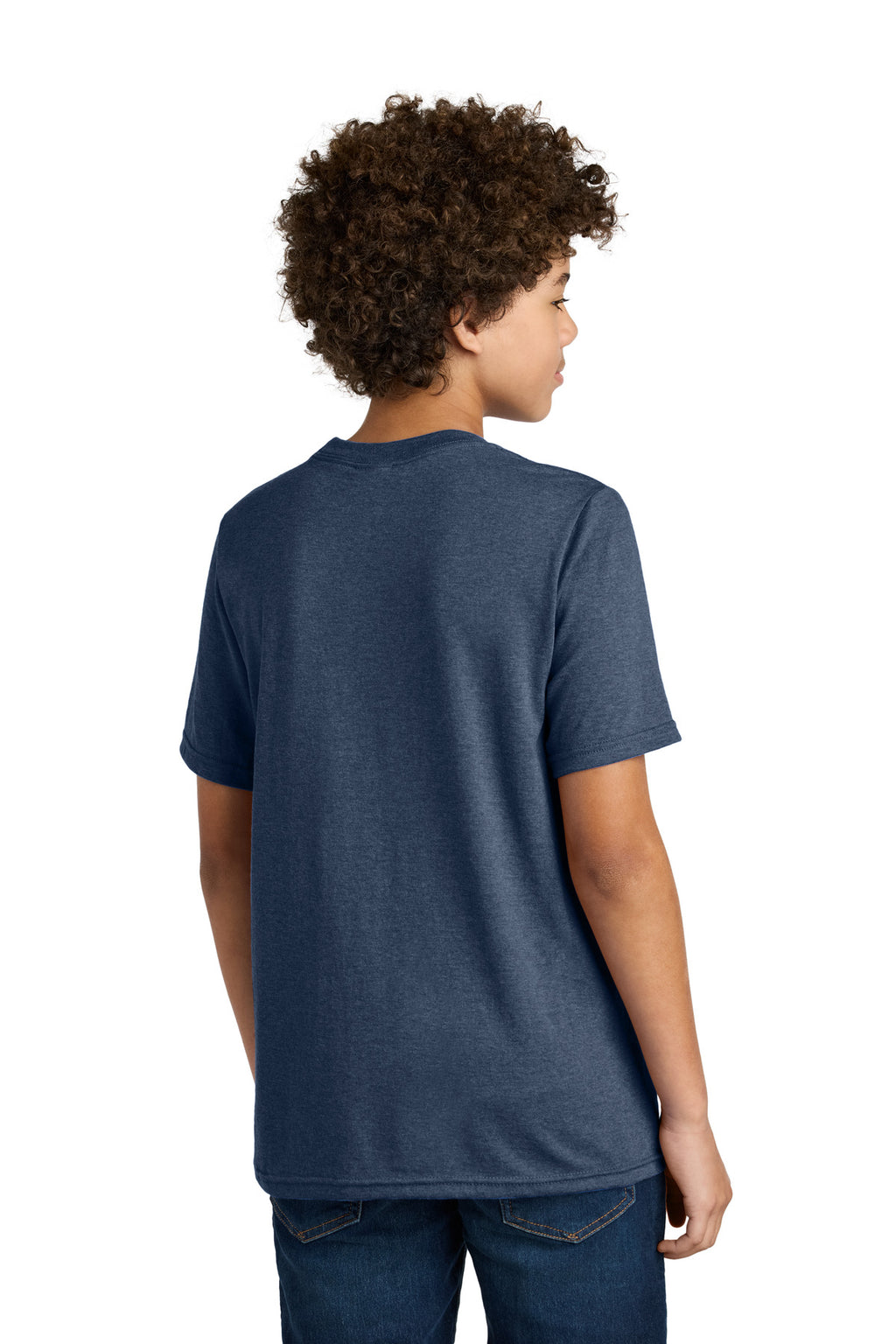 Port & Co Youth CVC Tee PC340Y - Team Navy Heather - back