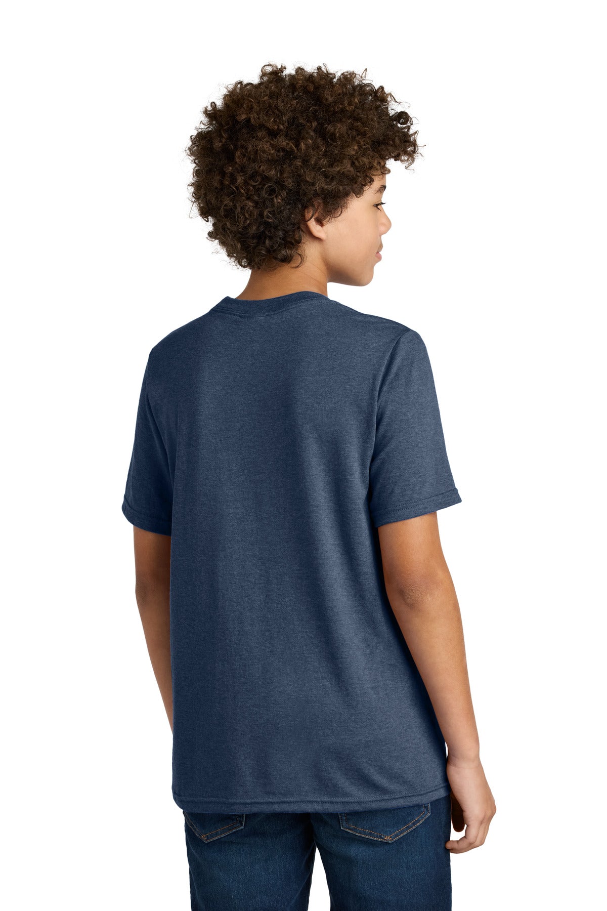 Port & Co Youth CVC Tee PC340Y - Team Navy Heather - back