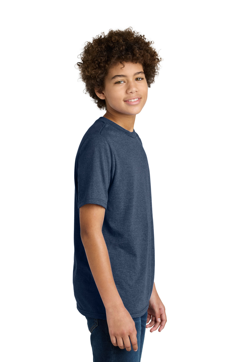 Port & Co Youth CVC Tee PC340Y - Team Navy Heather - side