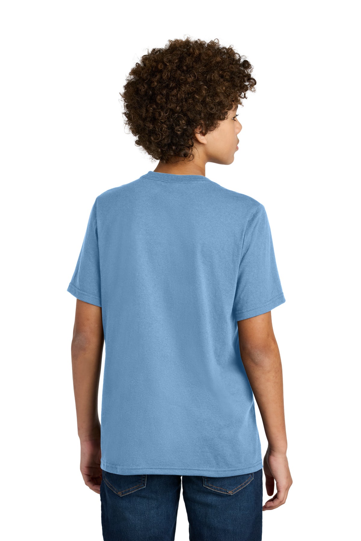 Port & Co Youth CVC Tee PC340Y - Tundra Blue - back