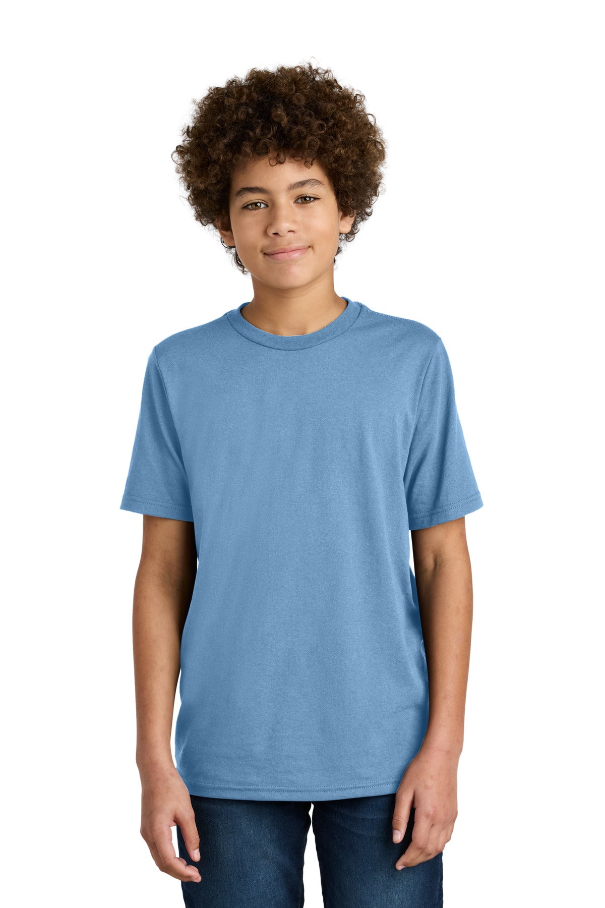 Port & Co Youth CVC Tee PC340Y - Tundra Blue - front
