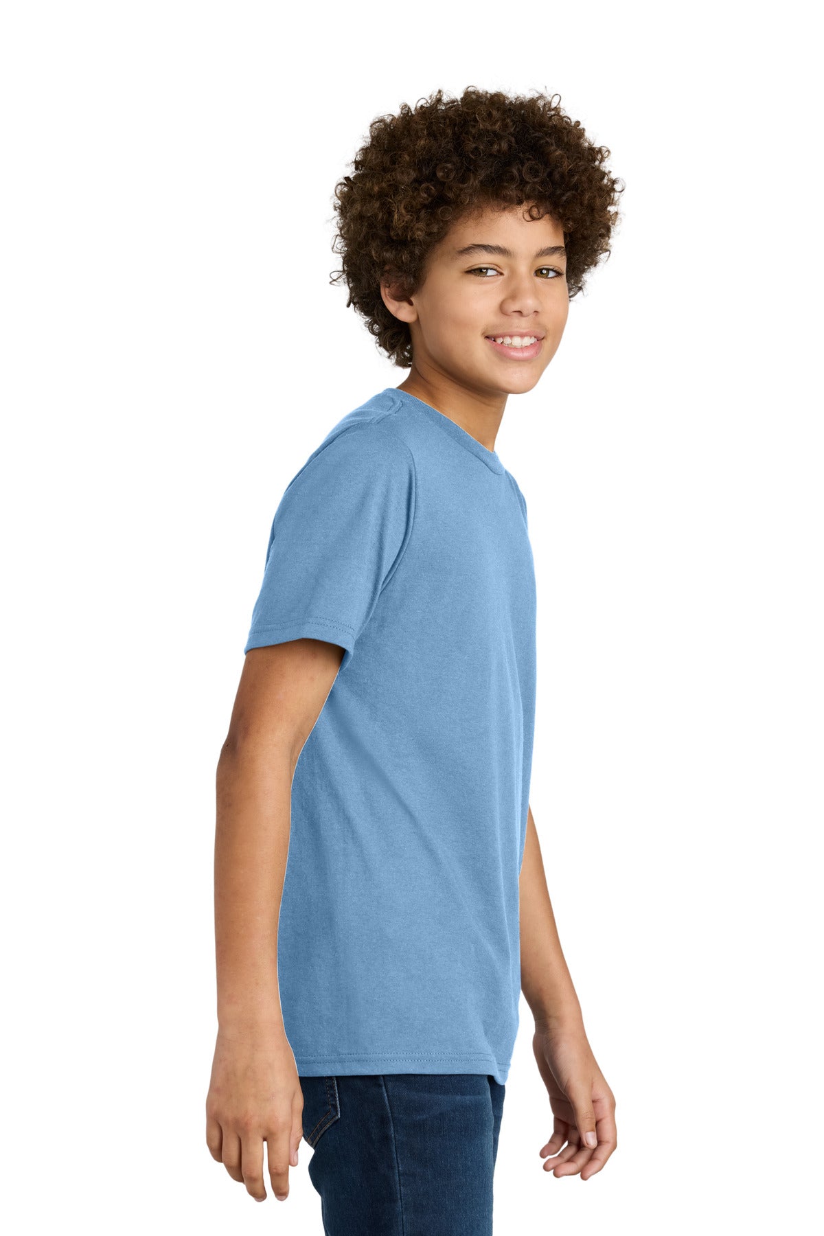 Port & Co Youth CVC Tee PC340Y - Tundra Blue - side